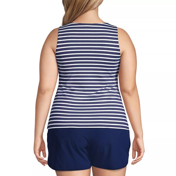 Women's Plus Tankini High Neck UPF 50 Sun Protection Modest Swimsuit Top 20W DD - Picture 3 of 9